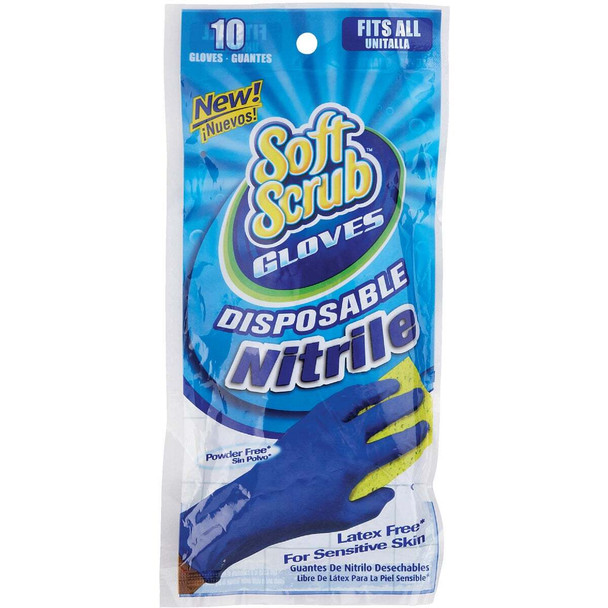 Soft Scrub 1 Size Fits All Nitrile Disposable Glove (10-Pack) 11110-26