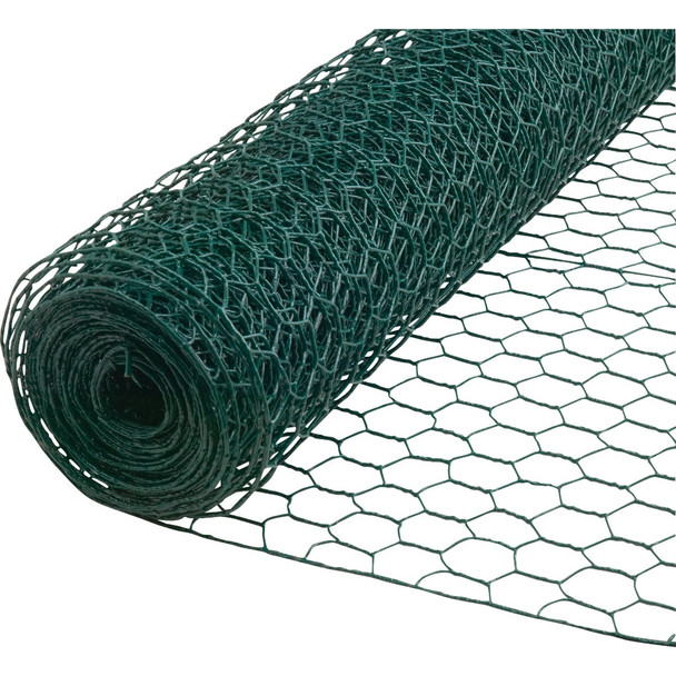 1 In. x 36 In. H. x 25 Ft. L. Green Vinyl-Coated Poultry Netting 741914