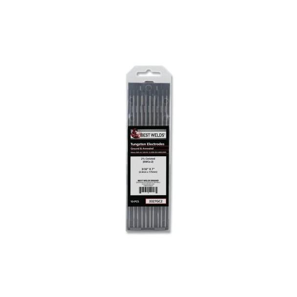 2% Ceriated Ground Tungsten Electrode, 3/32 in x 7 in, 10 PK
