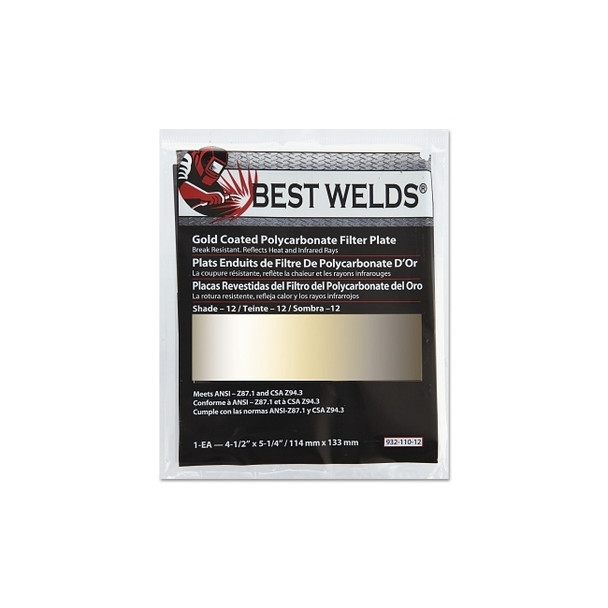 Gold Coated Filter Plate, Gold/12, 4-1/2 in x 5-1/4 in, Polycarbonate