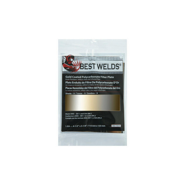 Gold Coated Filter Plate, Gold/9, 4.5 in x 5.25 in, Polycarbonate