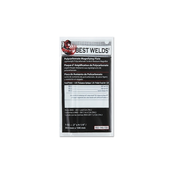 Plastic Magnifier Plate, 2 in x 4-1/4 in, 1.5 Diopter, Polycarbonate, Clear