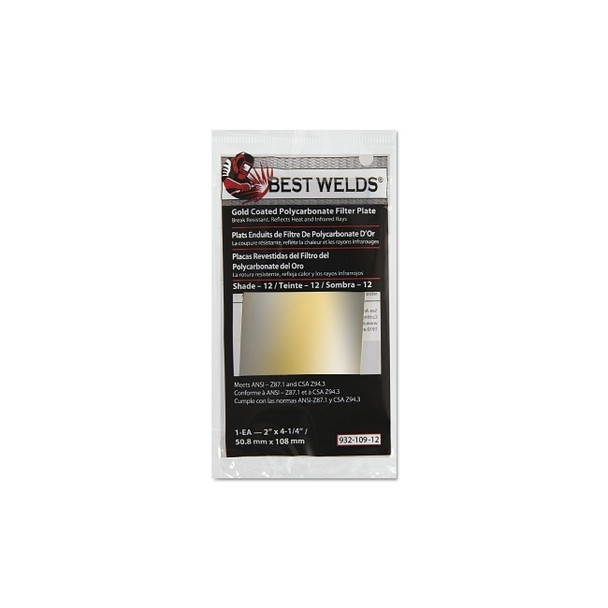 Gold Coated Filter Plate, Gold/12, 2 in x 4.25 in, Polycarbonate