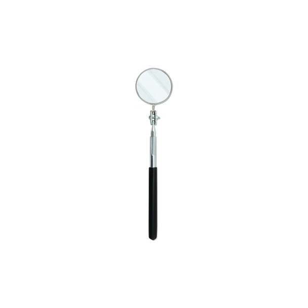 Telescoping Inspection Mirror, Round, 2-1/4 in dia, 10 in L to 14 in L