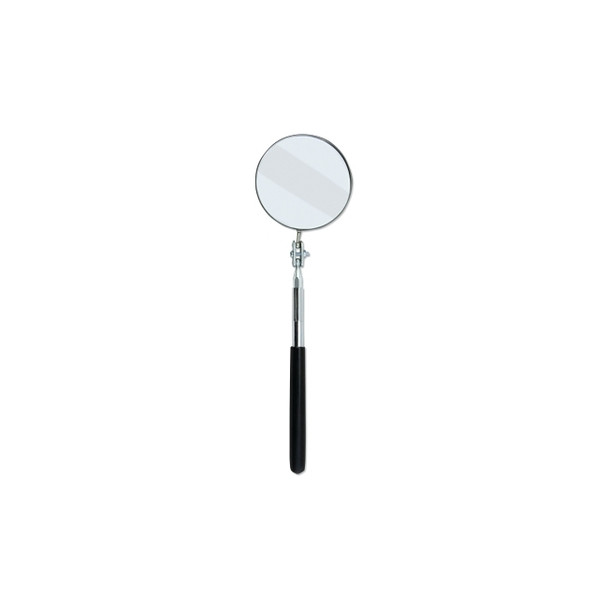 Telescoping Inspection Mirror, Round, 3-1/4 in dia, 11 in L to 15 in L