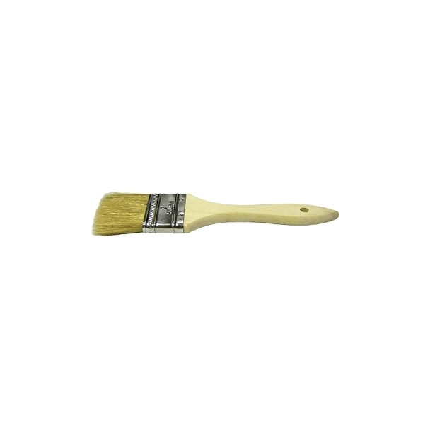 Chip and Oil Brush, 2 in W, 1-1/2 in Trim, White China, Wood handle
