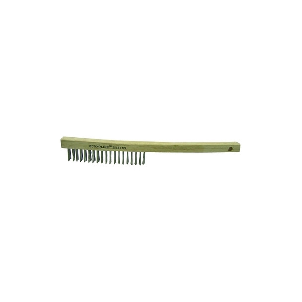 Economy Scratch Brushes, 3 X 19 Rows, Wire, Curved Hardwood Handle