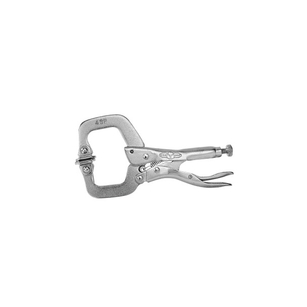 Locking C-Clamps with Swivel Pads, Jaw Opens to 1-5/8 in, 4 in Long