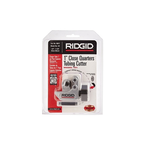 Close Quarters Tubing Cutter, Model 101, 1/4 in to 1-1/8 in Cutting Capacity, Includes Spare Cutter Wheel