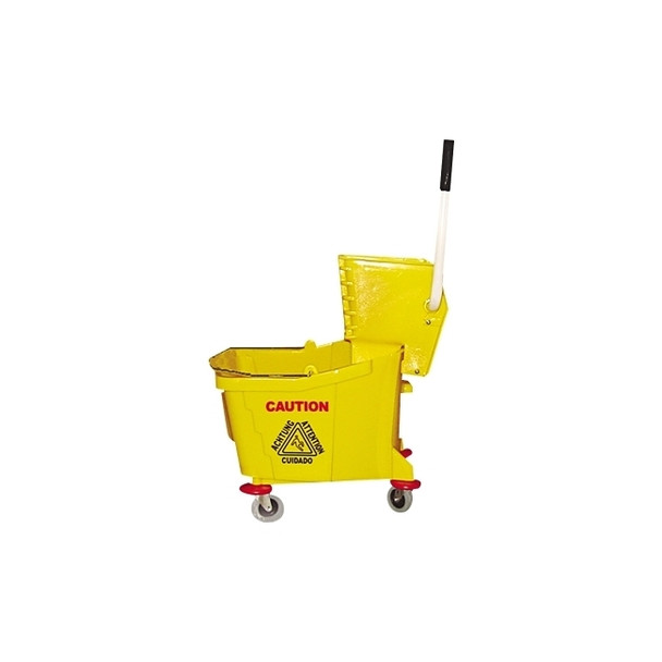 Plastic Mop Bucket with Wringer, 26 qt to 35 qt, Yellow