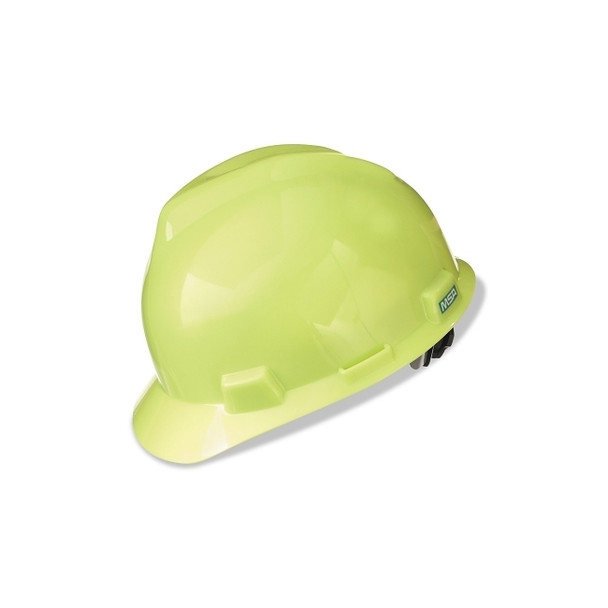 V-Gard® Slotted Hard Hat Cap, Fas-Trac® III Suspension, Hi-Viz Yellow Green