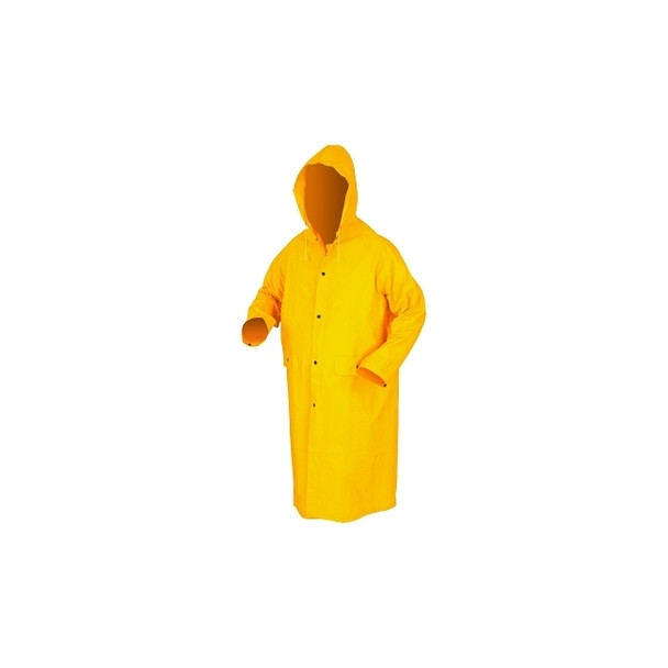 Classic Series Rain Coat, Detachable Hood, 0.35 mm, PVC on Polyester, Yellow, X-Large