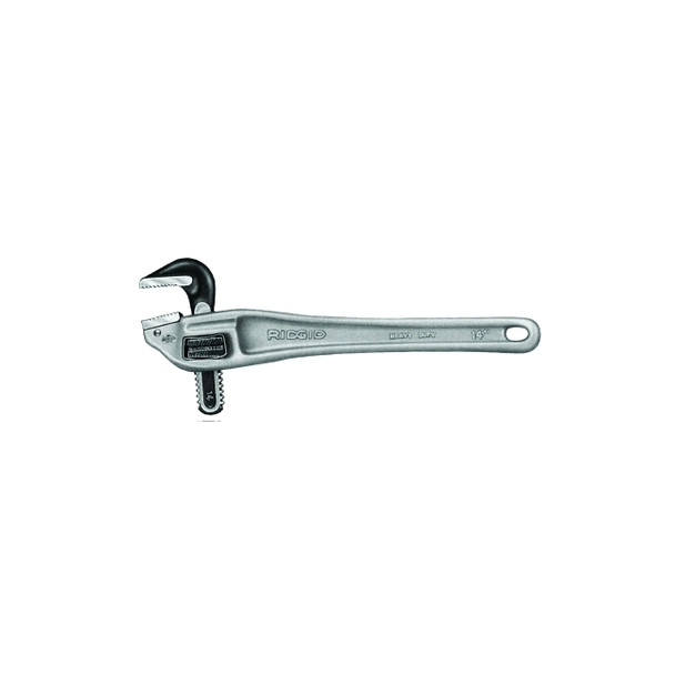 Offset Pipe Wrench, 14 in, Alloy Steel Jaw