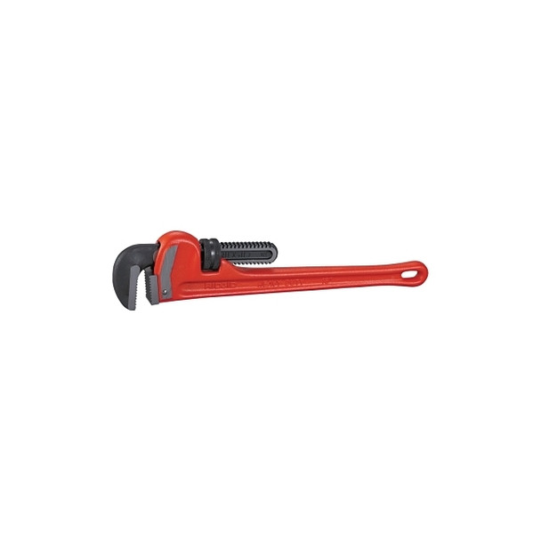 Heavy-Duty Straight Pipe Wrench, Steel Jaw, 18 in