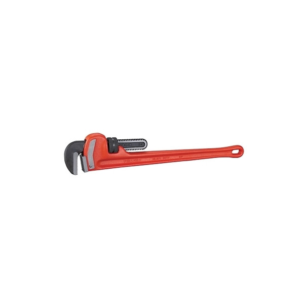 Heavy-Duty Straight Pipe Wrench, Steel Jaw, 24 in