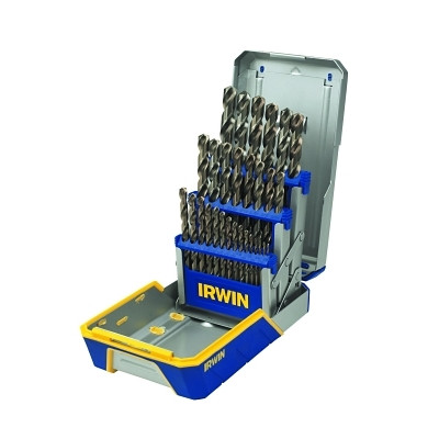 29-pc Cobalt M-35 Metal Index Drill Bit Set, 1/16 in to 1/2 in Cut dia