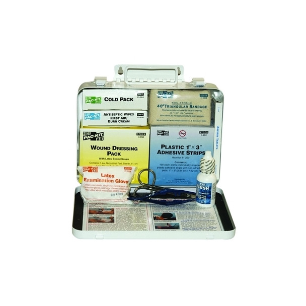 25 Person Vehicle First Aid Kit, Weatherproof Steel Case, Wall Mount