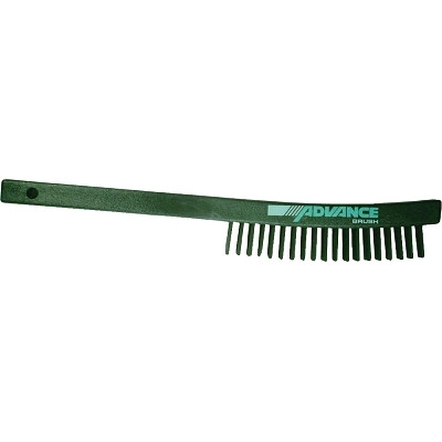 Curved Handle Scratch Brushes, 13 3/4", 3X19 Rows, Carbon Steel Wire, Plastic