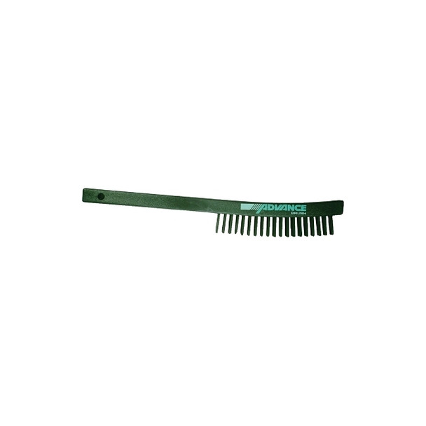 Curved Handle Scratch Brushes, 13 3/4", 3X19 Rows, Carbon Steel Wire, Plastic