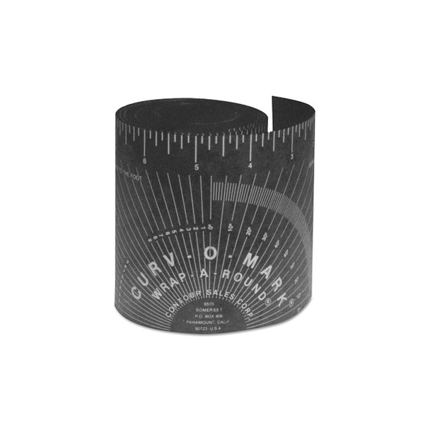 Wrap-A-Round® Ruler, Medium, 3.88 in W, 4 ft L, Cold/Heat Resistant, Black