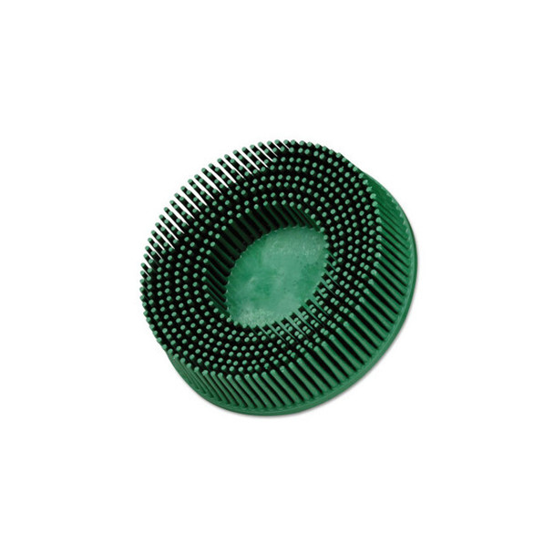 Roloc™ Bristle Disc, 3 in x 5/8 in, TR, 50 Grit, Ceramic Abrasive Grain, 15000 rpm, Green