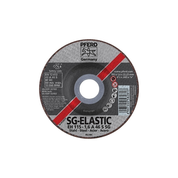 Type 27 Premium Performance SG Depressed Center Cut-Off Wheel, 4-1/2 in dia, 0.045 in Thick, 30 Grit, Alum Oxide