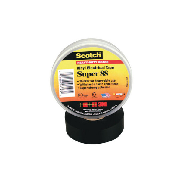 Super 88 Vinyl Electrical Tape, 1-1/2 in x 44 ft, Black