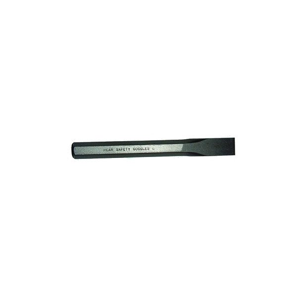 Cold Chisels, 5 in Long, 1/4 in Cut, Black Oxide, 12 per box