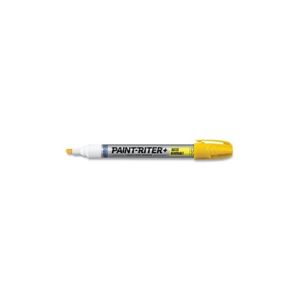 Paint-Riter®+ Water Removable Marker, Yellow, 1/8 in, Medium Tip