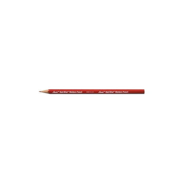 Silver-Streak and Red-Riter Welders Pencil, #2 Lead Grade, 4-5/8 in L, Red