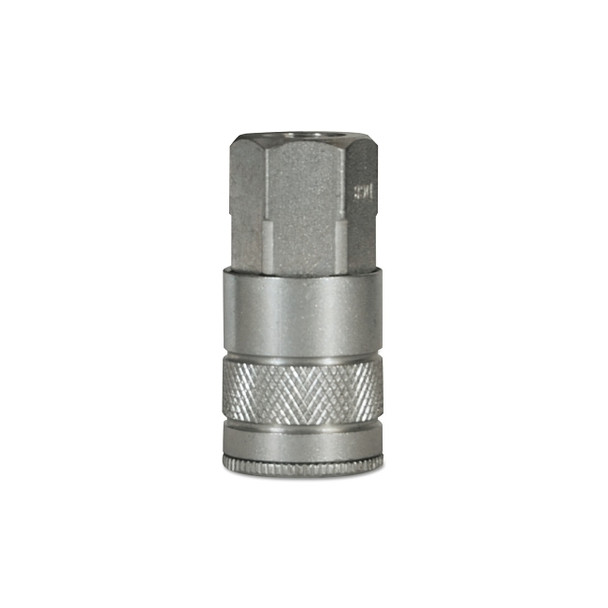 Air Chief Industrial Semi-Auto Coupler, Pipe Thread, 1/2 in Body Size, 1/2 in (NPT) F, Brass