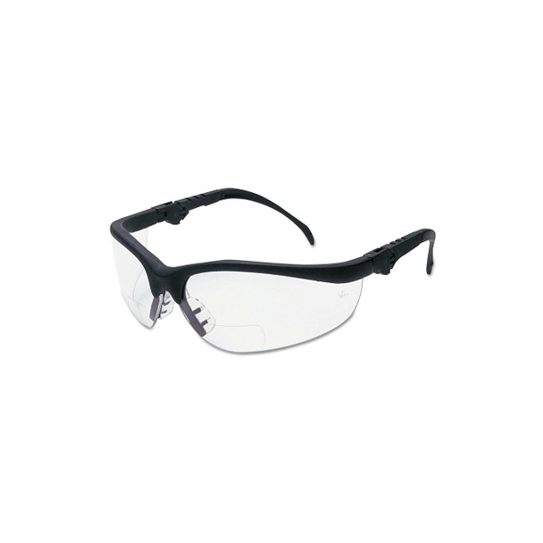 Klondike® KD3 Series Bifocal Reader Safety Glasses, Clear Lens, Black Frame, 1.5 Diopter
