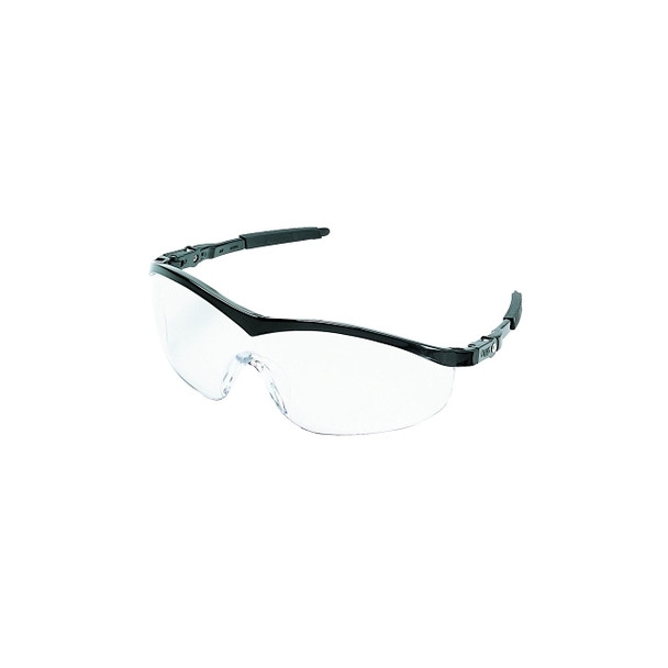 ST1 Series Protective Eyewear, Clear Lens, Scratch-Resistant, Black Frame, Nylon