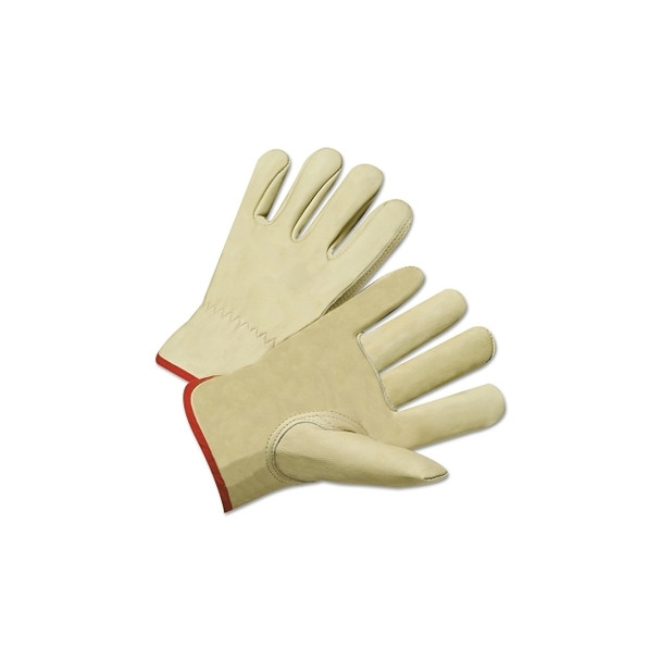 Standard Grain Cowhide Leather Driver Gloves, Medium, Unlined, Tan