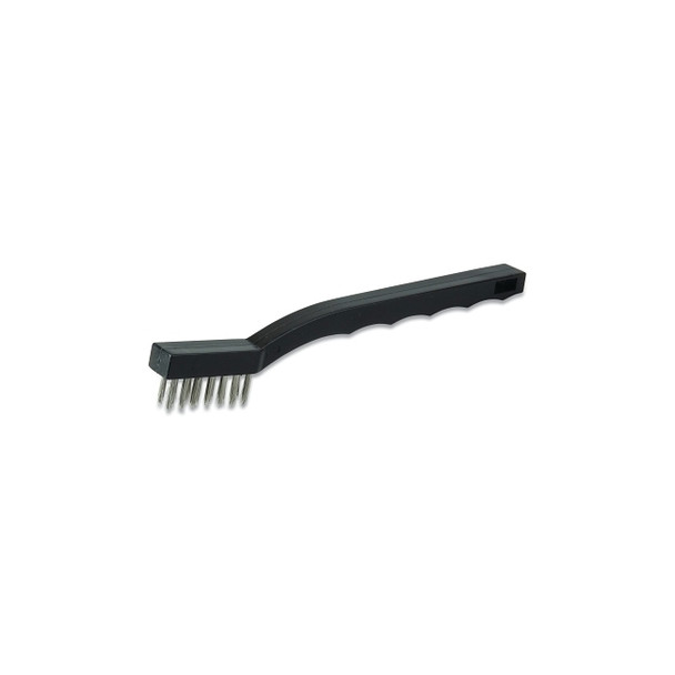 Utility Brush, 3x7 Rows, Stainless Steel Bristles, Plastic Handle, Hand Tied