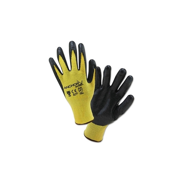 Nitrile Coated Kevlar Gloves, 2X-Large, Yellow/Black