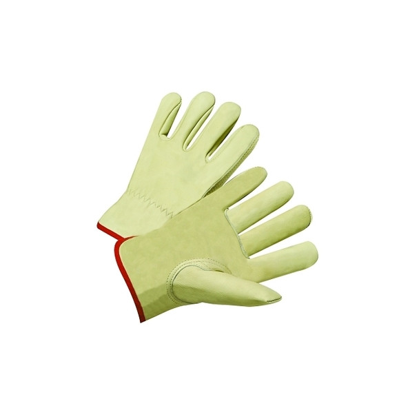 Standard Grain Cowhide Leather Driver Gloves, Large, Unlined, Tan