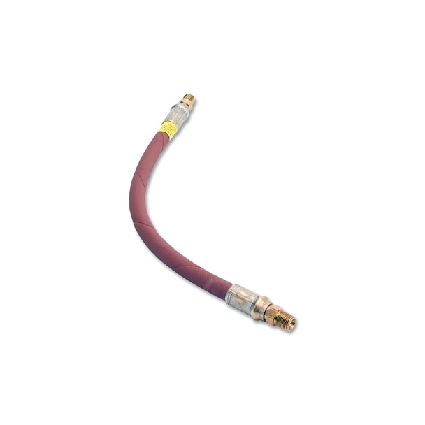 Grease Gun Extension Hose, 18 in L, Elastomeric, 1/8 in NPTF(M), 4,800 psi, Orange