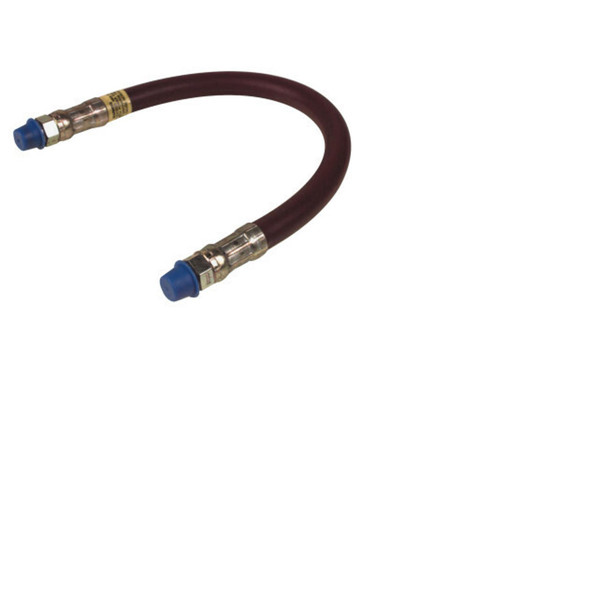 Grease Gun Extension Hose, 18 in L, Elastomeric, 1/8 in NPTF(M), 4,800 psi, Orange