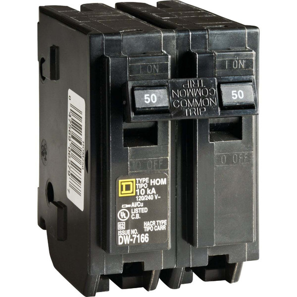 Square D Homeline 50A Double-Pole Standard Trip Circuit Breaker HOM250CP
