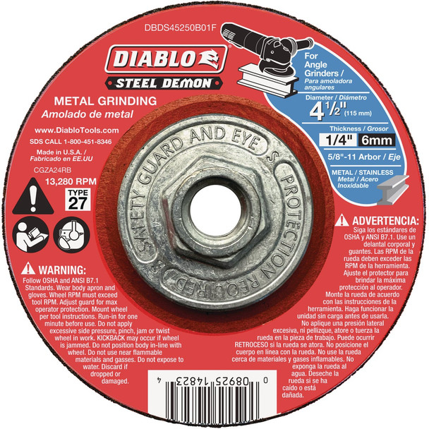Diablo 4-1/2" Grinding Disc DBDS45250B01F