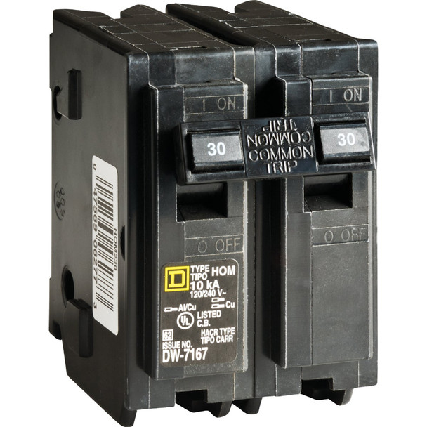 Square D Homeline 30A Double-Pole Standard Trip Circuit Breaker HOM230C