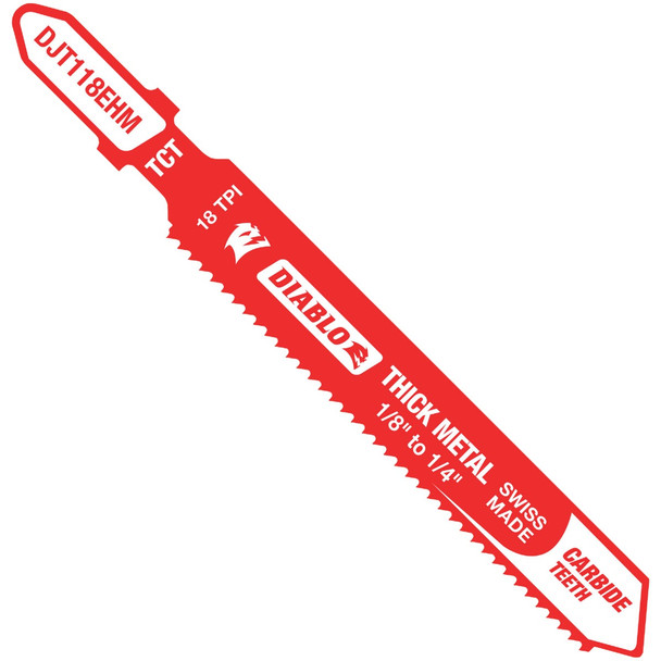 Diablo T-Shank 3-1/4 In. 18 TPI Carbide Jig Saw Blade for Thick Metal DJT118EHM