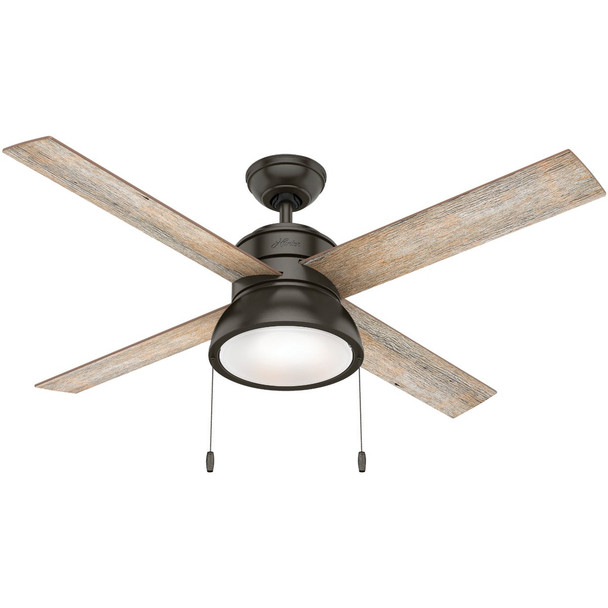 Hunter Loki 52 In. Noble Bronze Ceiling Fan with Light Kit 54152