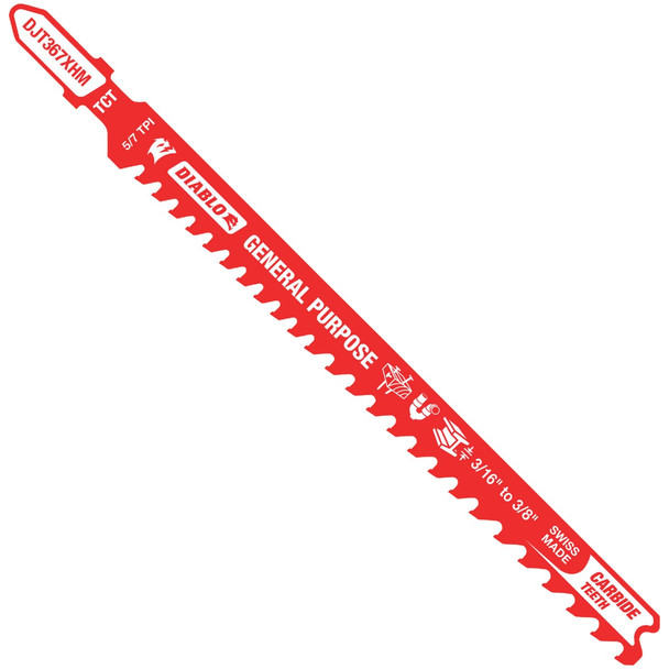 Diablo 5-1/4 In. x 5/7 TPI T-Shank Carbide Jig Saw Blade for General Purpose
