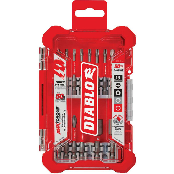 Diablo 14-Piece Impact Screwdriver Bit Set DSC-S14