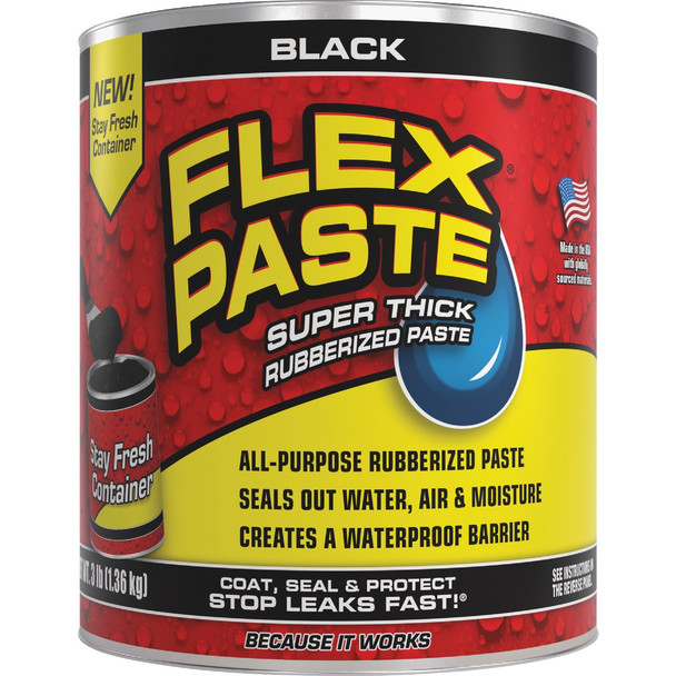 Flex Paste 3 Lb. Rubber Sealant, Black PFSBLKR32