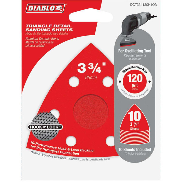 Diablo 10pk 3-1/2 220g Tri Sand DCT334220H10G