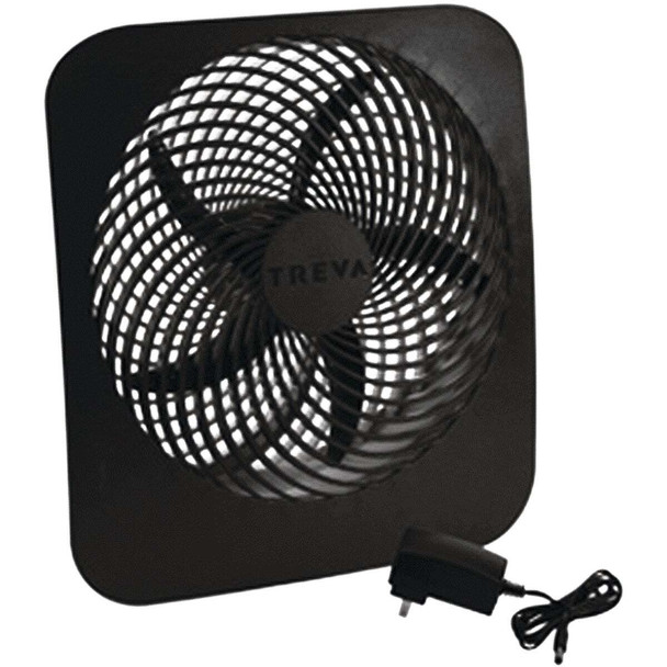Treva 10 In. 2-Speed Gray Electric or Battery Operated Table Fan FD10002A