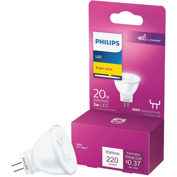 Philips 20W Equivalent Bright White MR11 Bi-Pin LED Floodlight Light Bulb 567206